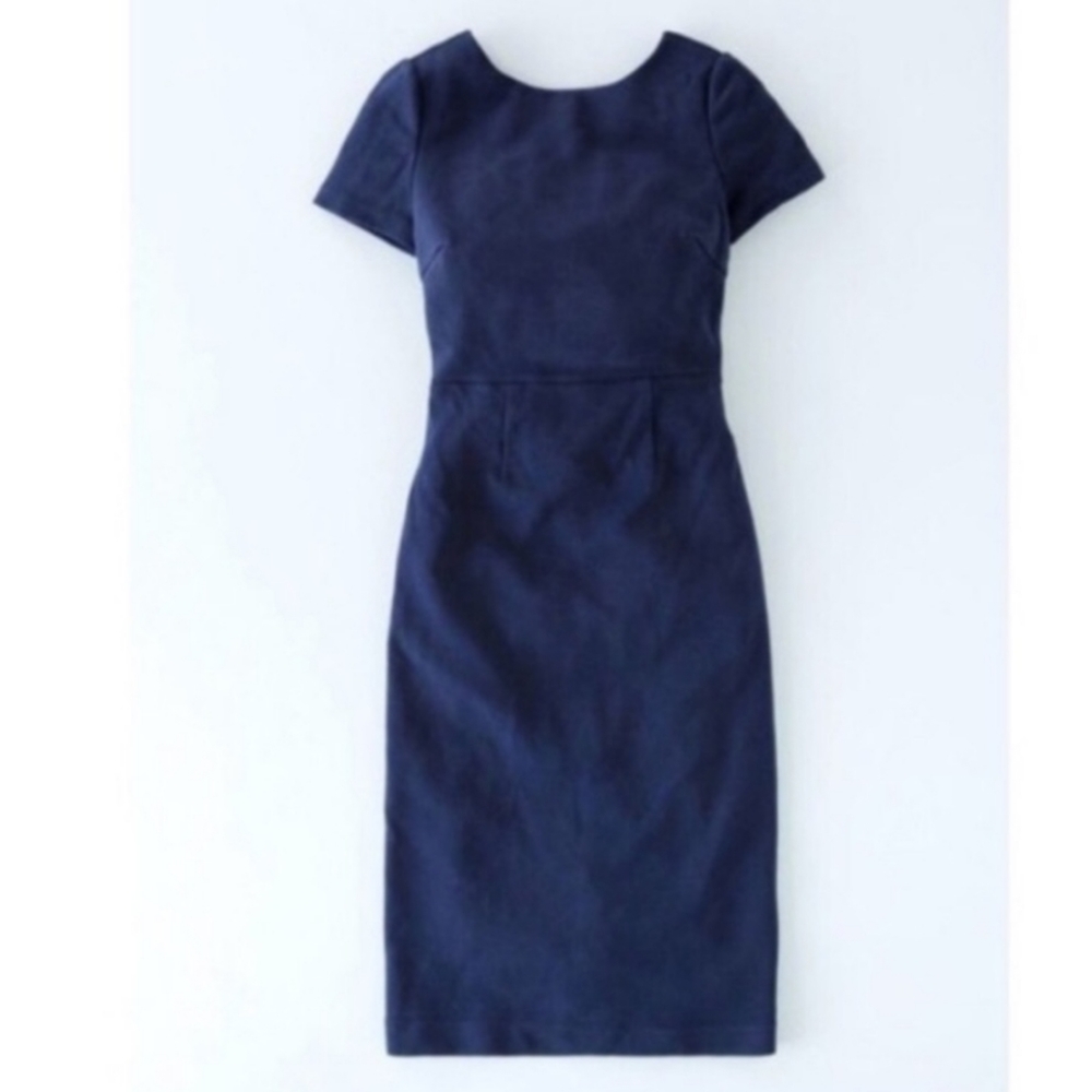 Boden Elsa Ottoman Midi Navy Blue Dress 18L